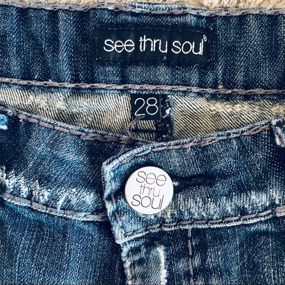 See Thru Soul | Distressed Denim Shorts - Picture 6 of 7